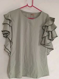 Stylish Ruffled Sleeve Top