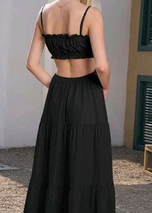 Chic Black Cut-Out Maxi Dress