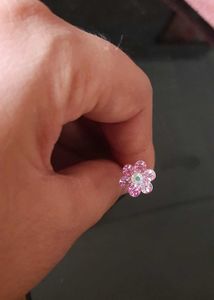Pink Flower Hair Pins - Set of 7