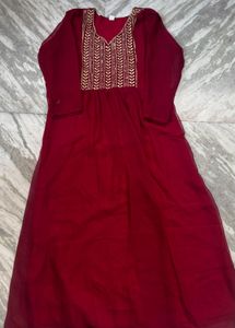 maroon sequins kurti