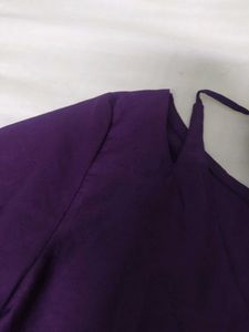 Elegant Purple Kurta Set with Flared Sleeves