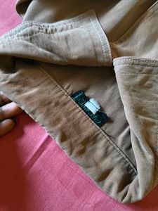 Brown Collared Button-Up Top