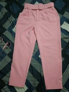 Stylish pastel Pink High-Waist Trousers