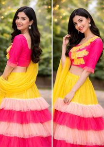 Vibrant Ruffle Lehenga Choli Set