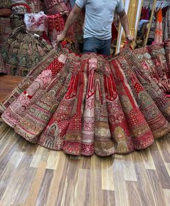 Stunning Red Embellished Lehenga Choli