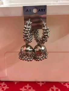 Beautiful Oxidised Silver Jhumka Earrings