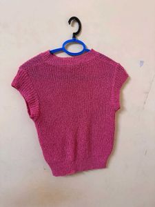 Chic Pink Knit Sleeveless Top
