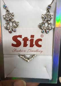 Silver Earring And Ring