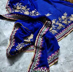 Vibrant Ombre Patterned Saree