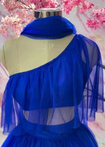 Elegant Blue Net Lehenga Choli Set