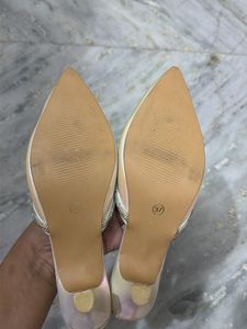 Sparkling Bow Pointed Toe Mules