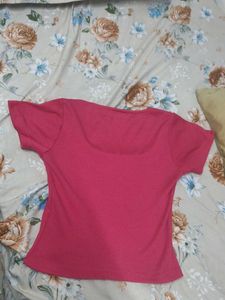 Chic Pink Square Neck Top