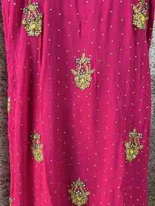 Embellished Magenta Kurta Set with Dupatta