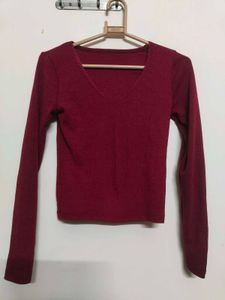 maroon full sleeves top