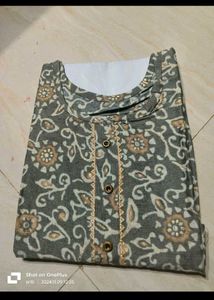 Beautiful Grey Floral Print Kurta