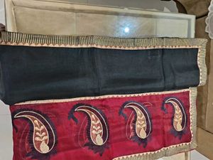 Elegant Black and Red Paisley Saree
