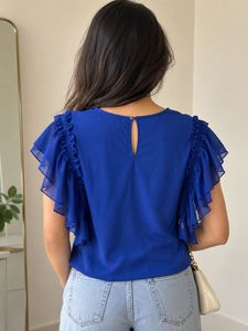 Cobalt Blue Ruffle Top 💙