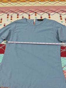 Sky Blue Bell Sleeve Top