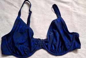 Blue Floral Print Bikini Top