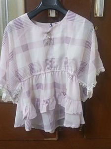 Chic Plaid Ruffled Peplum Blouse