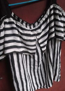 Chic Striped Off-Shoulder Top