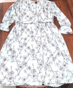 Pleated Floral Midi Dress