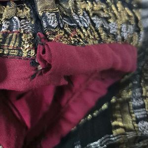 Red &amp; Black Checked Ethnic Skirt
