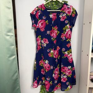 Floral Navy Blue Dress