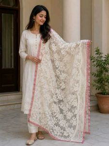 Elegant White Dupatta