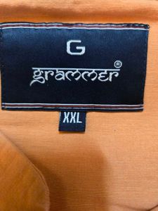 Men's Orange Cotton Kurta