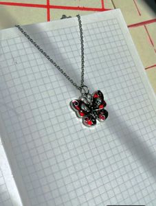Red Butterfly Charm Necklace