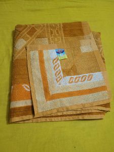 Orange & Beige Striped Bath Towel