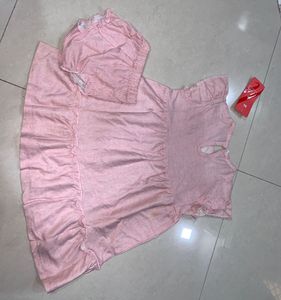 Baby Girl Pink Ruffle Dress with Bloomers