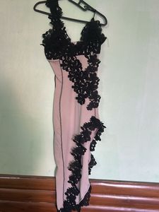 Stunning Black Lace Trimmed Dress