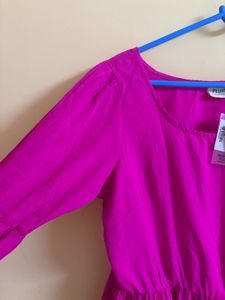 Vibrant Pink Tiered Mini Dress