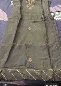 Embellished Grey Kurta