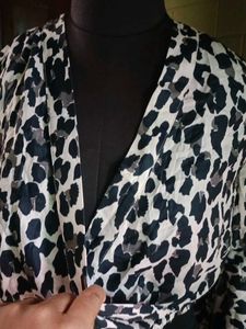 Leopard Print Wrap Top