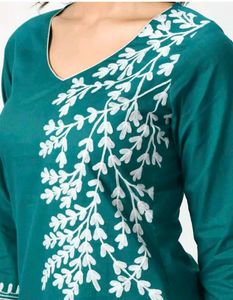 Teal Embroidered Kurta
