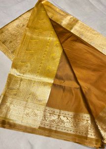 Pastel Mustard Golden Silk Saree