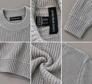 GREY MARLED RIBBED CROPPED SWEATER