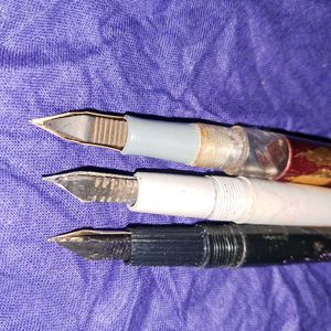 3 Vintage Fountain Pens Collection