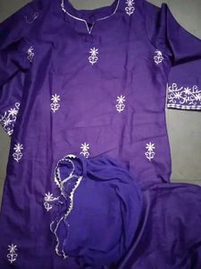 Purple Embroidered Kurti