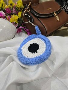 Handmade Evil Eye and sunflower Keychain