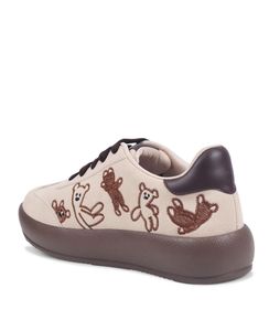Cute Teddy Bear Embroidered Sneakers