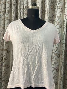 Soft Pink V-Neck T-Shirt