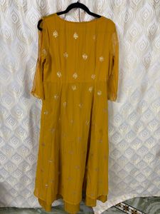 Mustard Yellow Printed Kurta