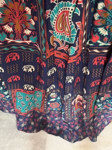 New Boho Elephant Print Maxi Skirt