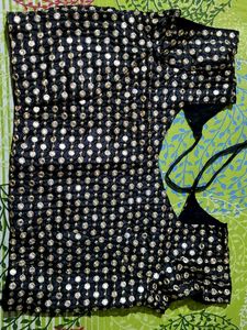 Gorgeous Mirror Work Black Ethnic Blouse.