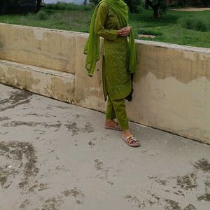 Green Stitched Dress Material Fixed Price