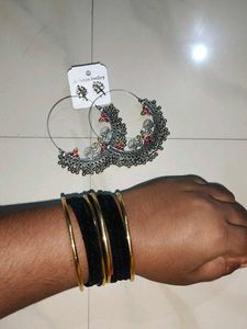 Boho Hoop Earrings &amp; Bangle Set[ Buy 1 product]
